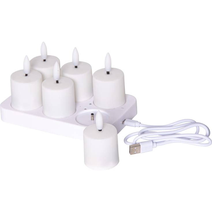 Star Trading Charge LED blokklys, 8,5 cm, 6-pk