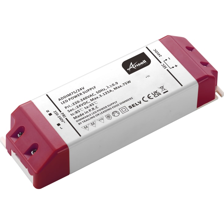 Ansell Lighting LED driver, dæmpbar, 24V, 75W