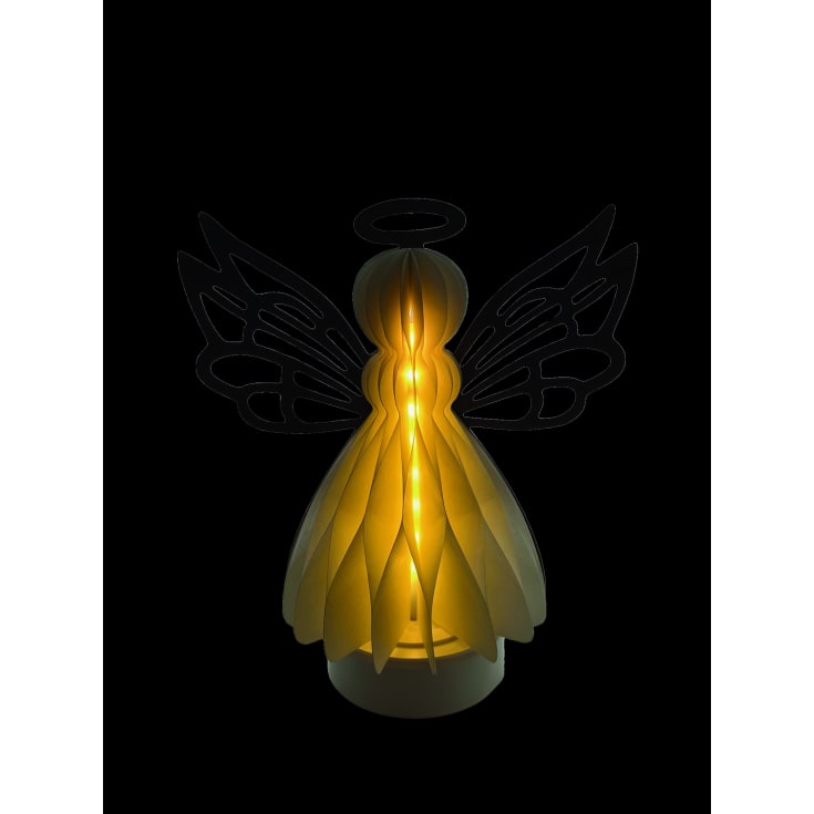 12 stk Veli Line papirengel med lys, 20 cm