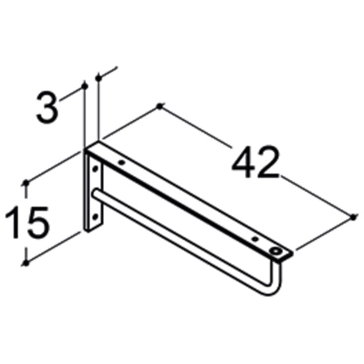 Dansani Luna stålkonsol, 42 cm, krom