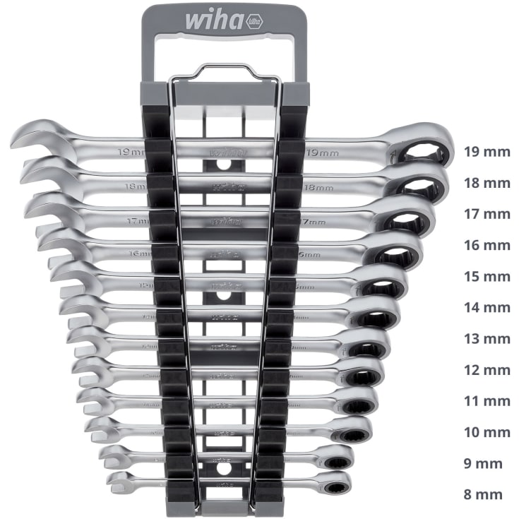 Wiha ringskralde/-gaffelnøglesæt 8 - 19 mm, 12 dele