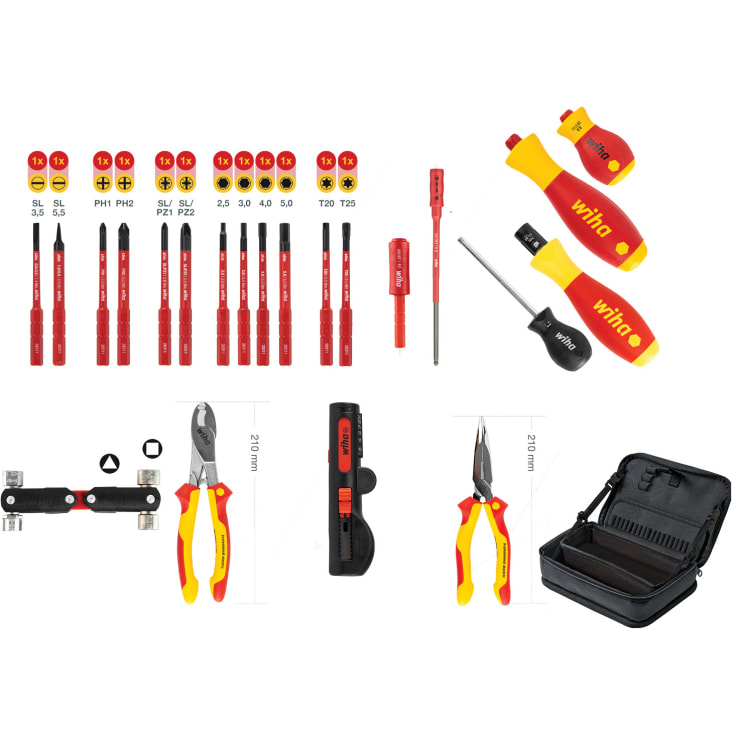 Wiha værktøjssæt til ladestandere, 23dele
