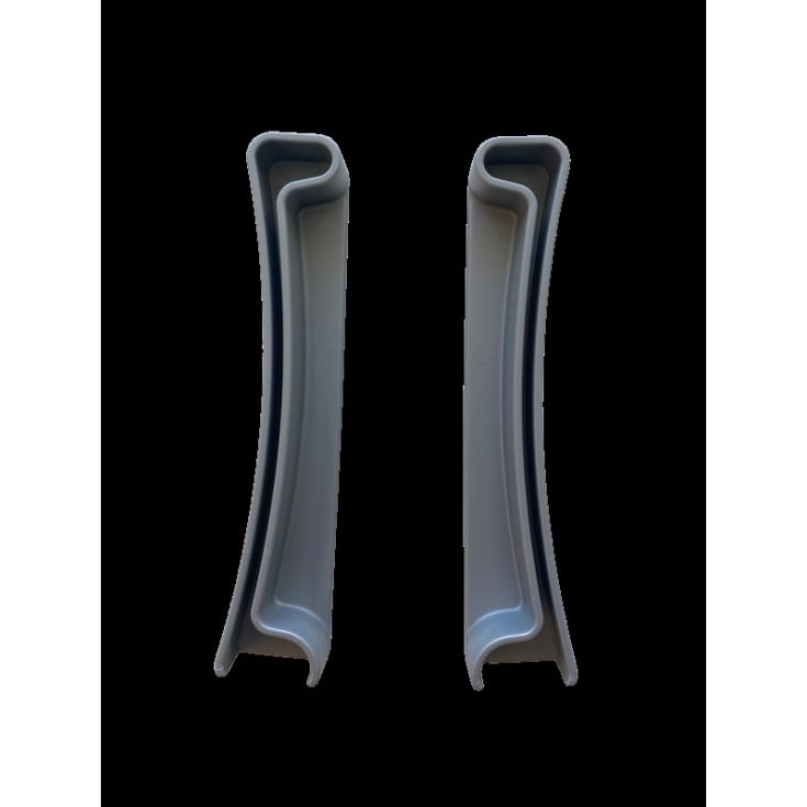 Leijma endestykke for stabil gulvrekkverk sølvfarget (par)