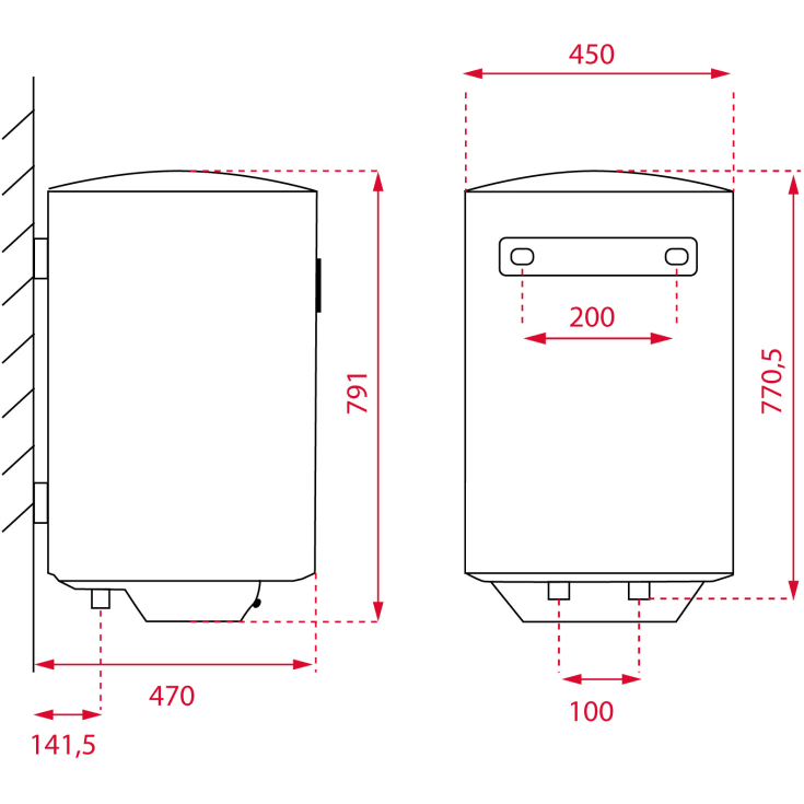 Intra Smart EWH80 elvandvarmer, 80 liter