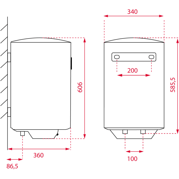 Intra Smart EWH30 varmvattenberedare, 30 liter