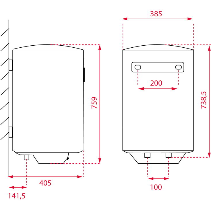 Intra Smart EWH50 varmvattenberedare, 50 liter