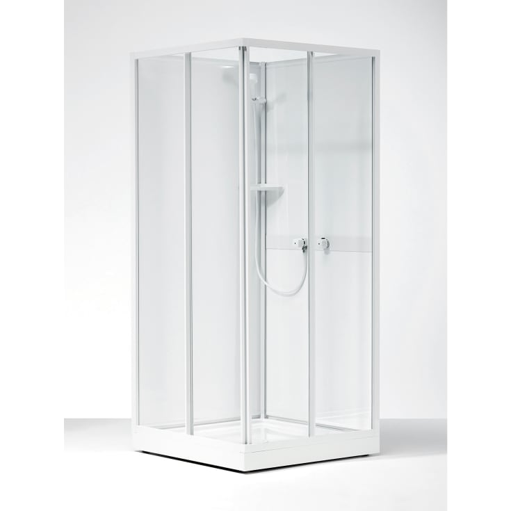 Contura Next NKH dusjkabinett 90x90 cm, hvit profil, klart glass