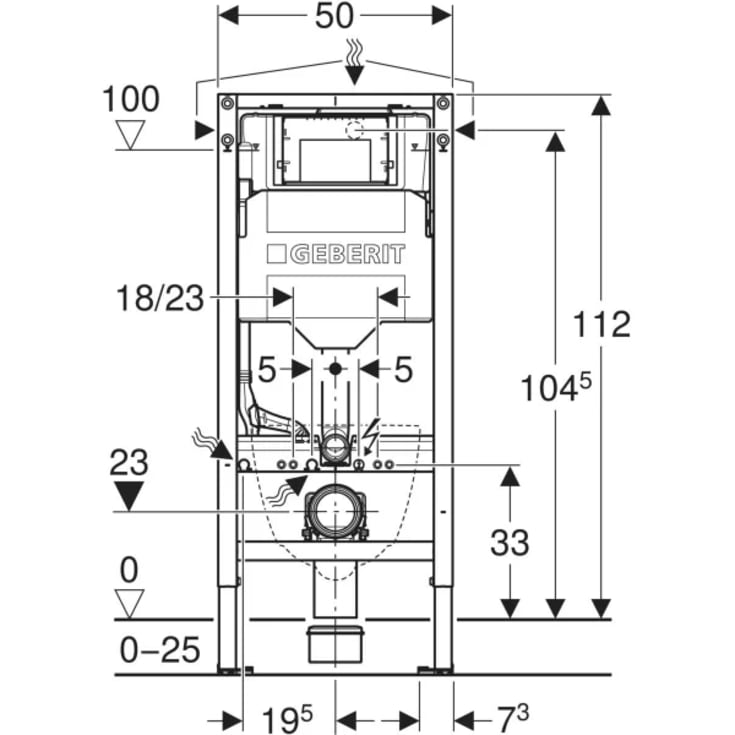 Geberit Duofix Sigma inbyggnadscistern, 112 cm