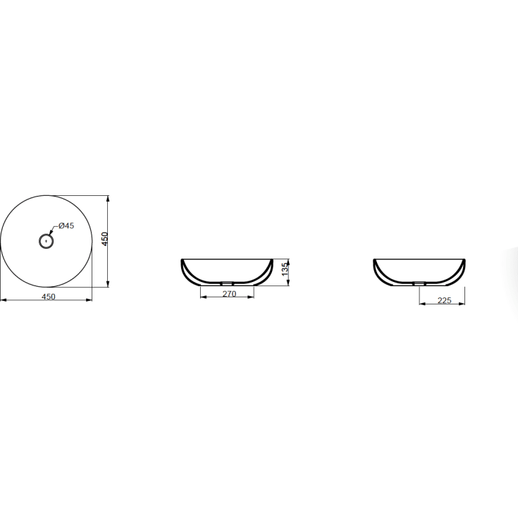 Kriss Easy håndvask, 55x42 cm, mat hvid