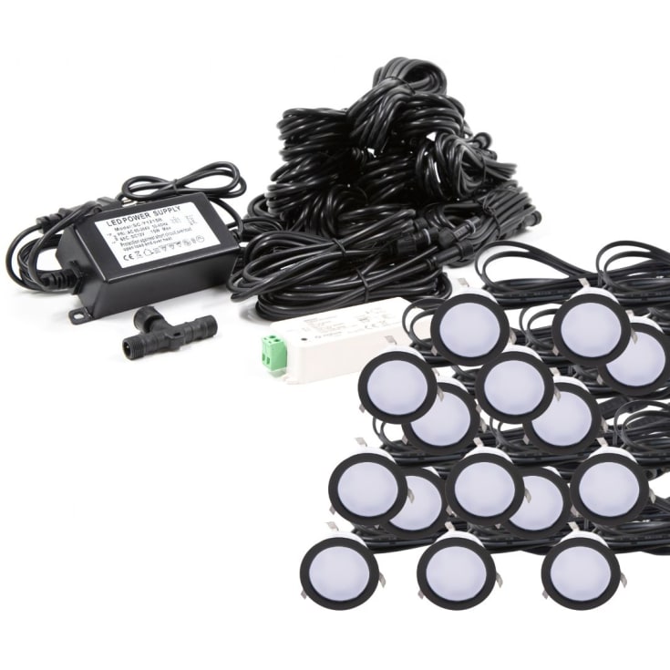 Light By Juhl Cosmos ingjutningsspot, Zigbee, svart, 15-pack