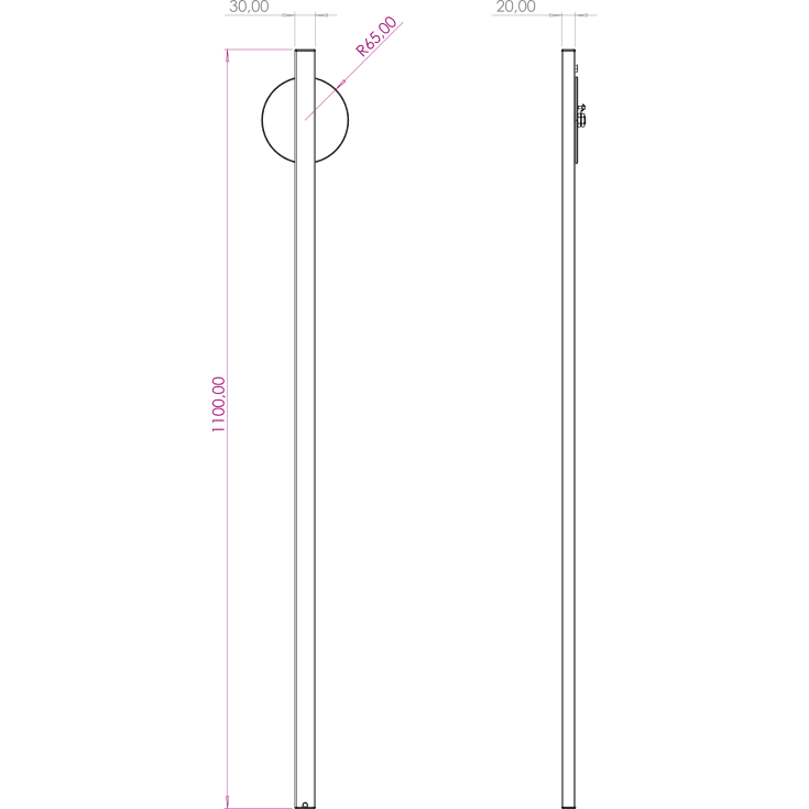 Lightswing Single ophængssystem, 110 cm, hvid