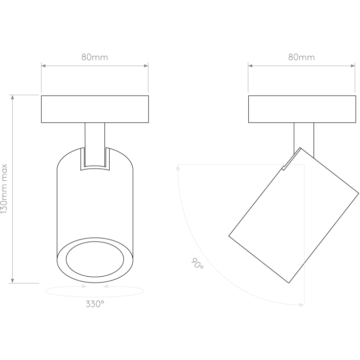 Astro Ascoli Single væglampe, aluminium