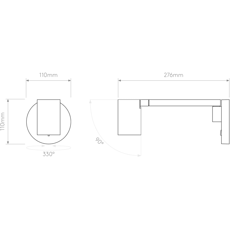 Astro Ascoli Swing væglampe, hardwired, sort