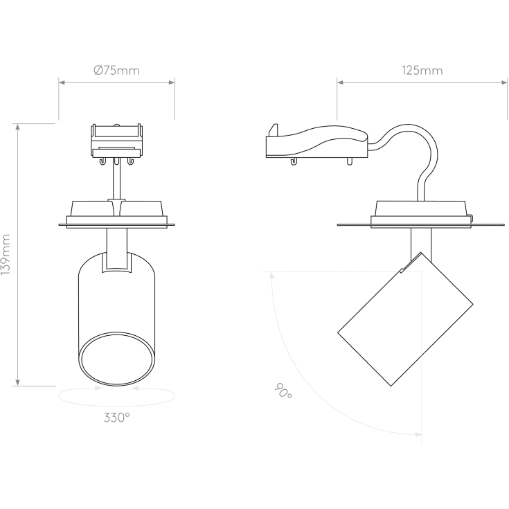 Astro Ascoli Flush påbygningsspot, hvid
