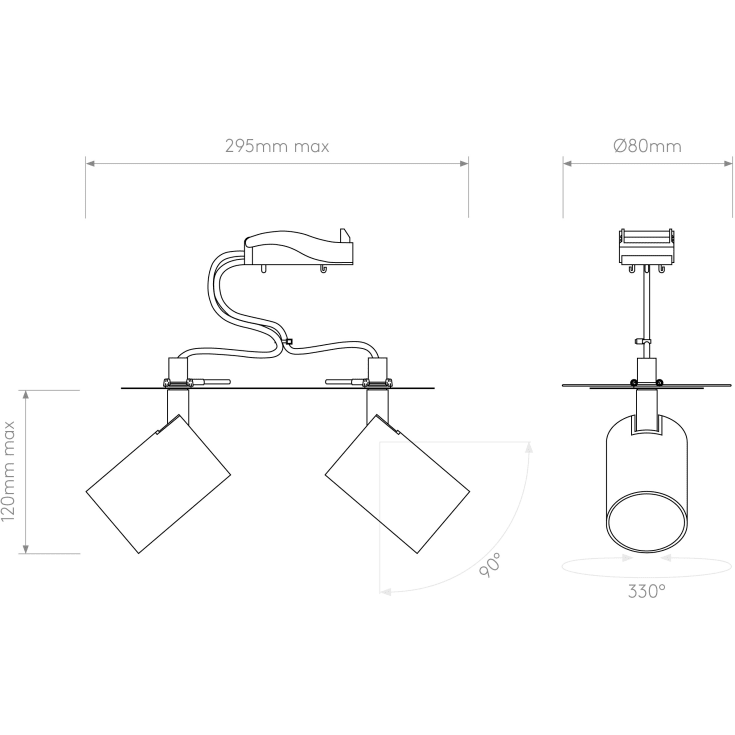 Astro Ascoli Twin spotlampe, 2 spots, hvid
