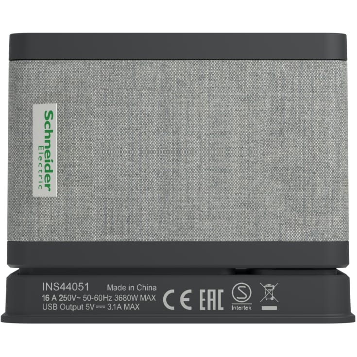 Unica Bordstikkontakt enkel m/USB A/C koksgrå