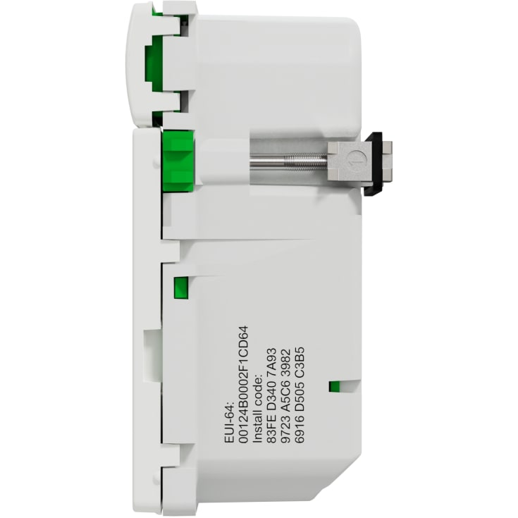 LK Fuga Wiser stikkontakt med afdækning og jord, 1½ modul, hvid
