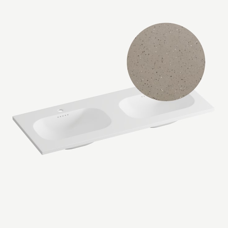 Korsbakken Nice møbelservant, dobbel, 120,5x46,5 cm, terrazzo lava