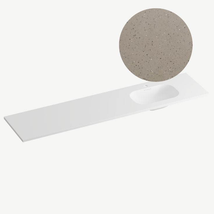 Korsbakken Nice møbelservant, høyre, 200,5x46,5 cm, terrazzo lava