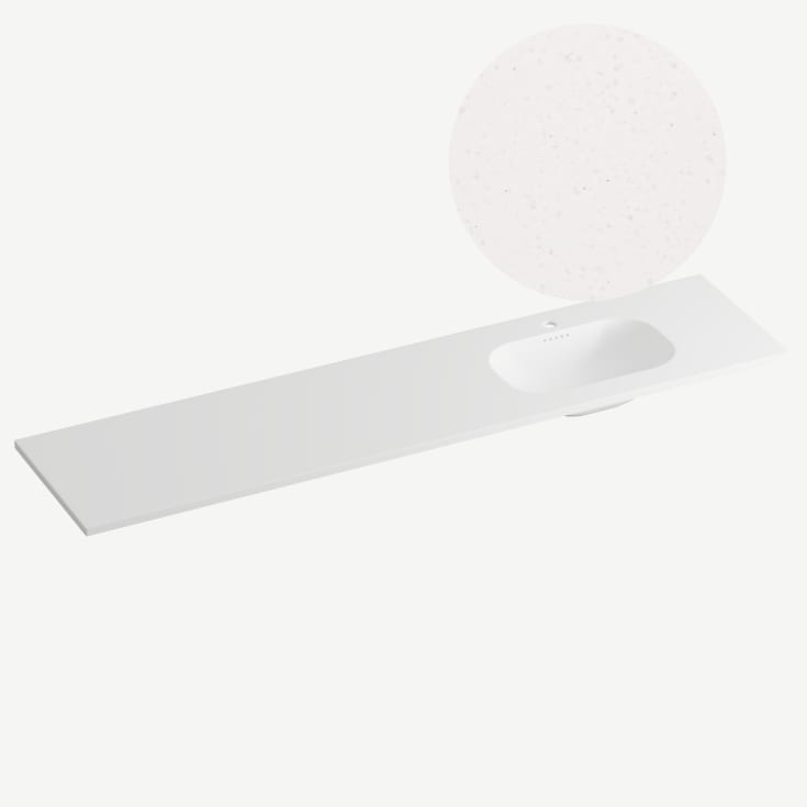 Korsbakken Nice møbelservant, høyre, 200,5x46,5 cm, terrazzo beige