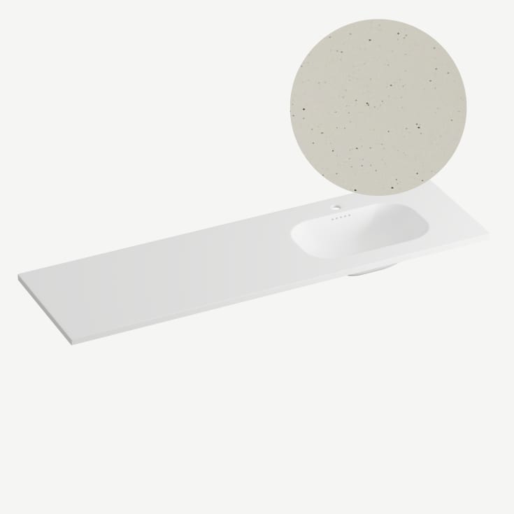 Korsbakken Nice møbelservant, høyre, 160,5x46,5 cm, terrazzo sand