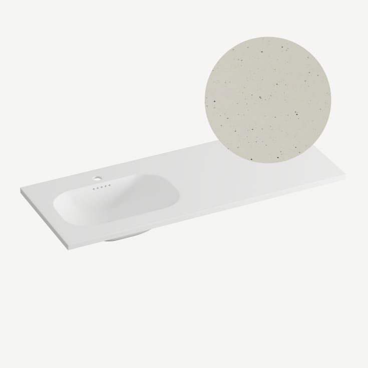 Korsbakken Nice møbelservant, venstre, 120,5x46,5 cm, terrazzo sand