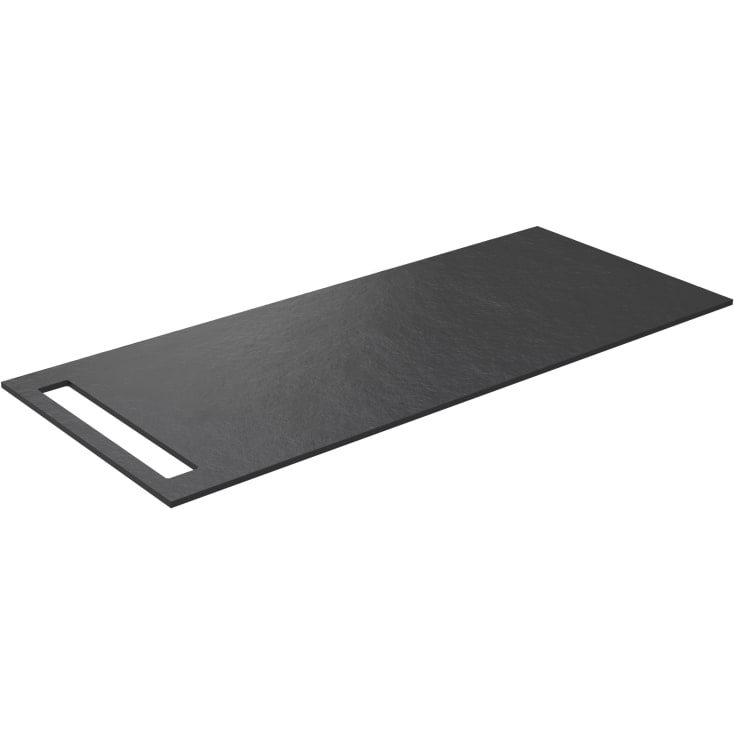 Korsbakken benkeplate med håndkleholder, 110x46 cm, sort