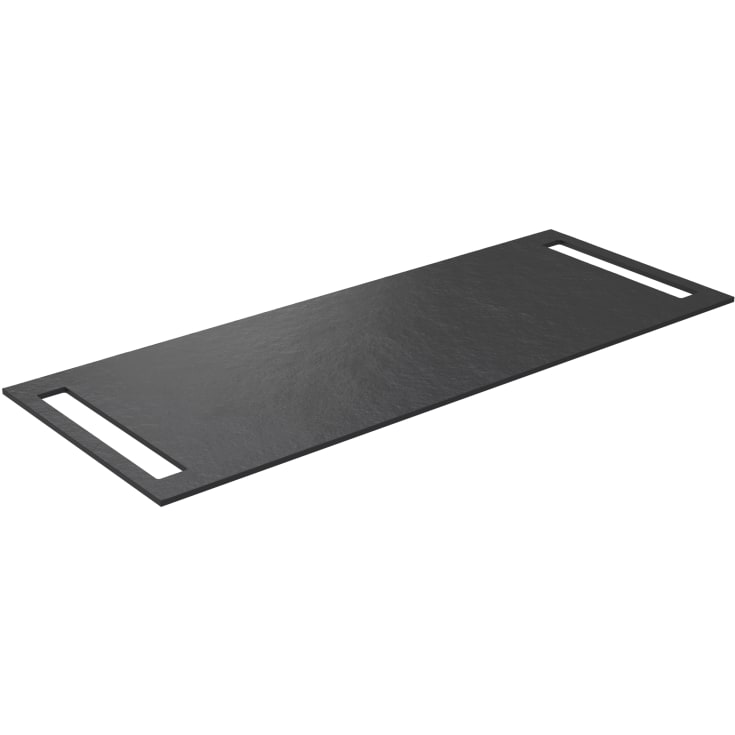 Korsbakken benkeplate håndkleholder begge sider, 120x46 cm, sort