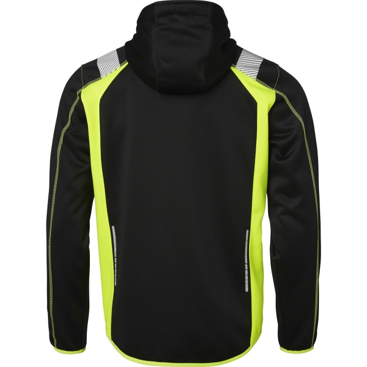 Top Swede hættetrøje med lynlås 276, Sort/Hi-Vis Gul, 2XL