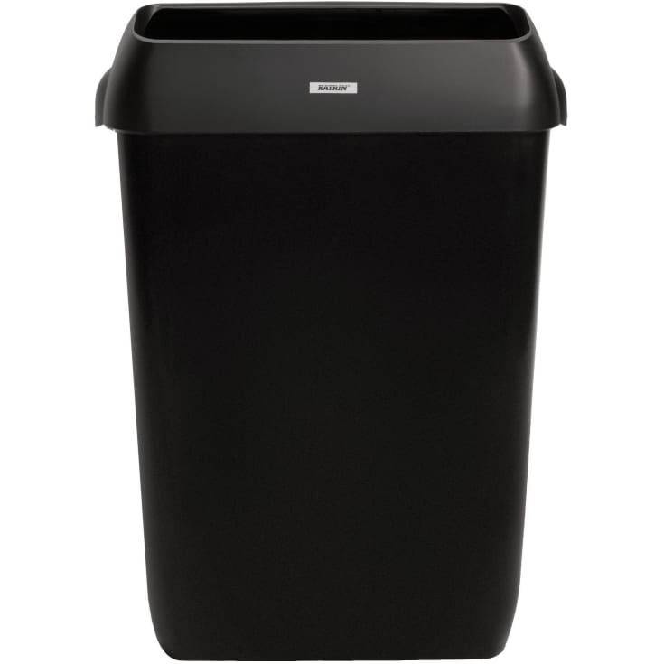 Katrin affaldsspand 92285 m/låg, plast, m/vægbeslag, sort, 50 l