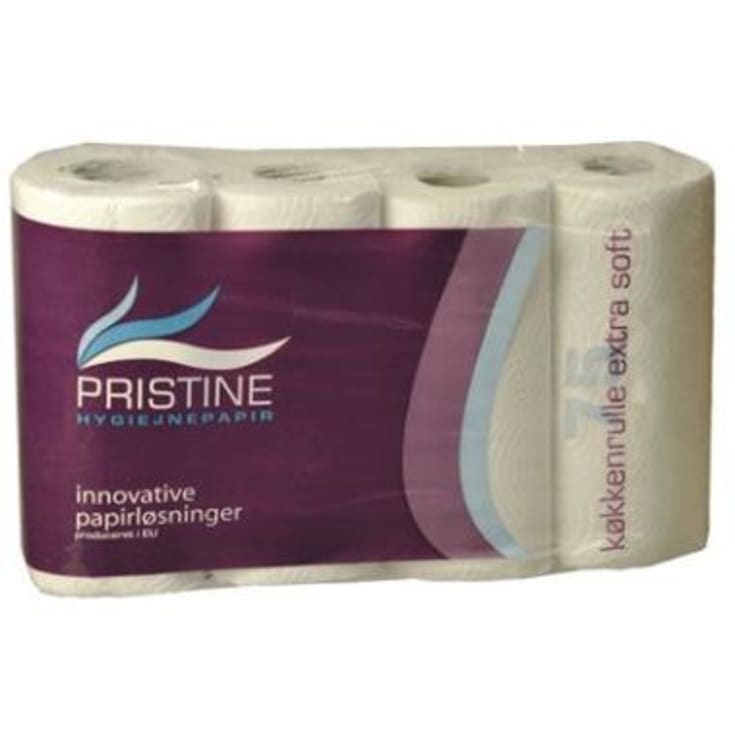 Pristine køkkenrulle, ekstra soft, 2-lags, hvid, 4 rl