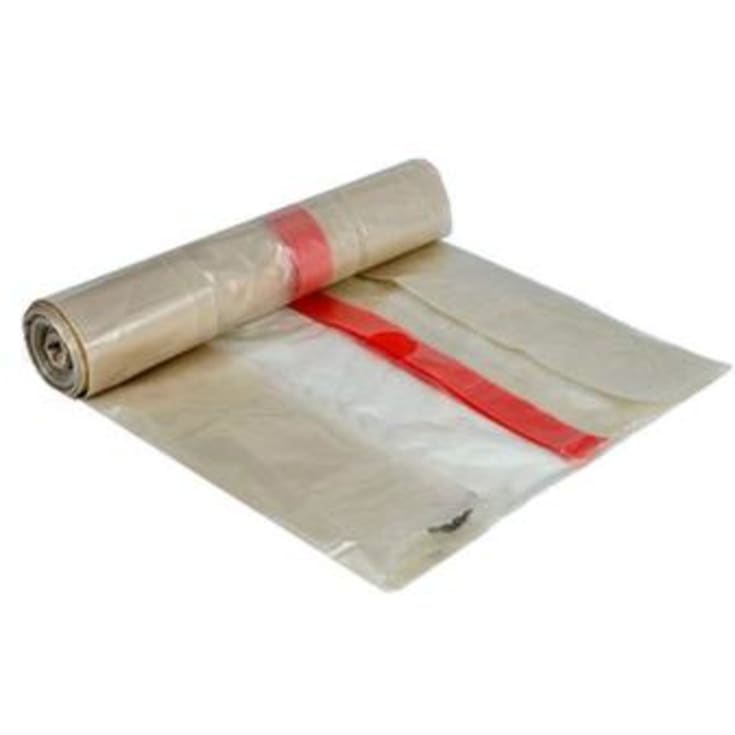 Affaldssæk m/snørre, 70 x 101 cm, klar plast, 100 l, 10 stk./rl.