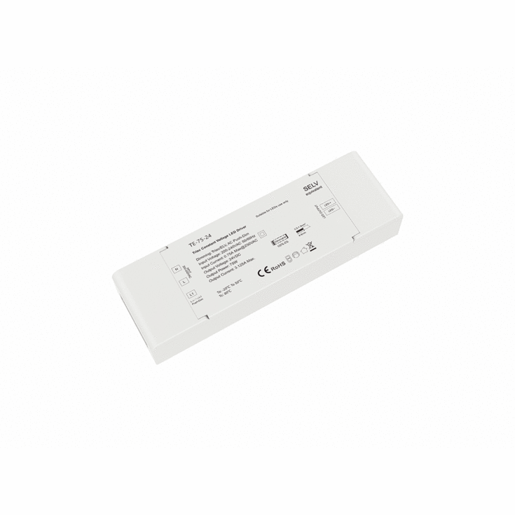 Ecofoss LED driver, TRIAC/PUSH dæmpbar, 24V, 75W