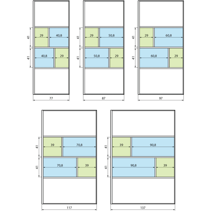 Novellini HC ART fastvegg, 87-88,5 cm, rillet glass, børstet kobber profil