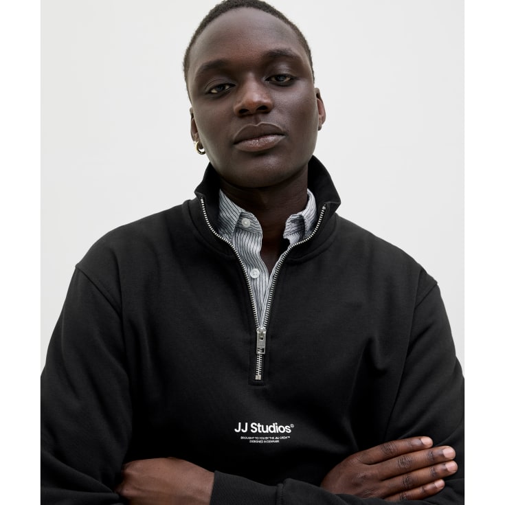 Jack & Jones JJESOHO half zip, Black, L