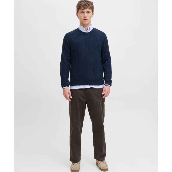 Jack & Jones JJEEMIL striktrøje, Navy Blazer, 2XL