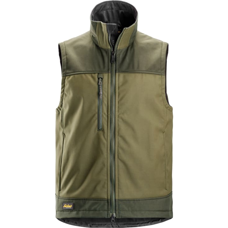 Snickers AllroundWork softshellvest 4506, Khaki Green/Dark Khaki Green, L