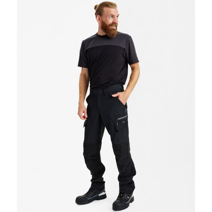Engel Entire arbejdsbukser full stretch, Black/Anthracite Grey, 104
