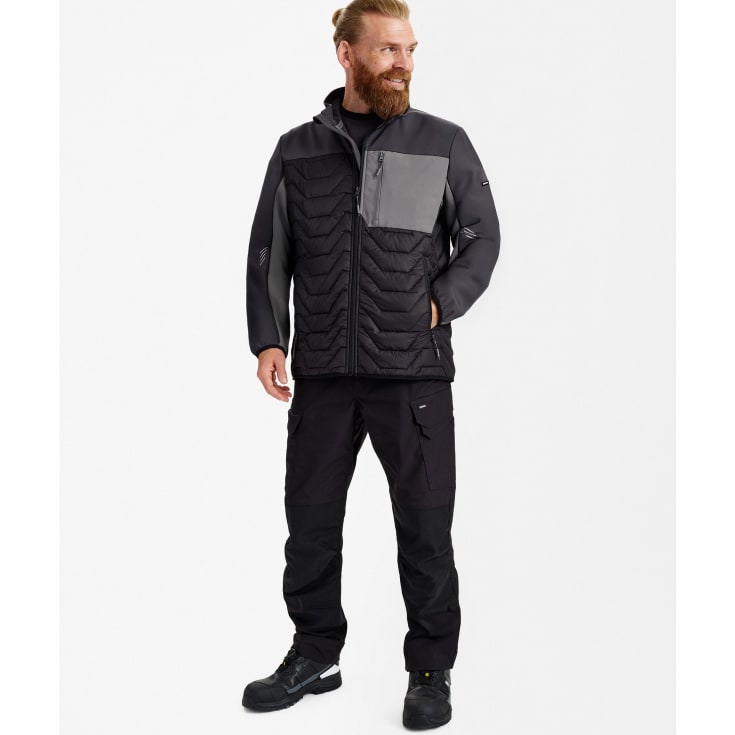 Engel Entire hybridjakke, Black/Anthracite Grey, M