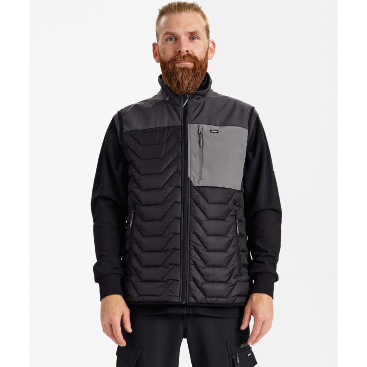 Engel Entire vatteret vest, Black/Anthracite Grey, 3XL