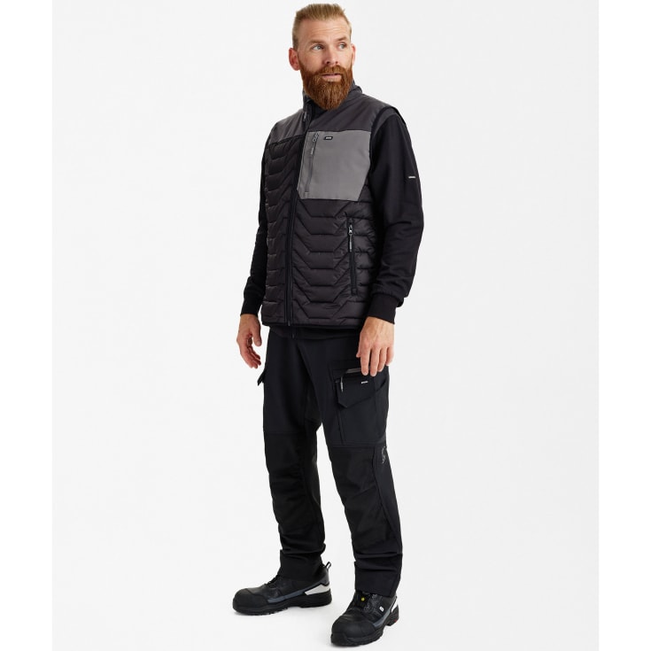 Engel Entire vatteret vest, Black/Anthracite Grey, 3XL