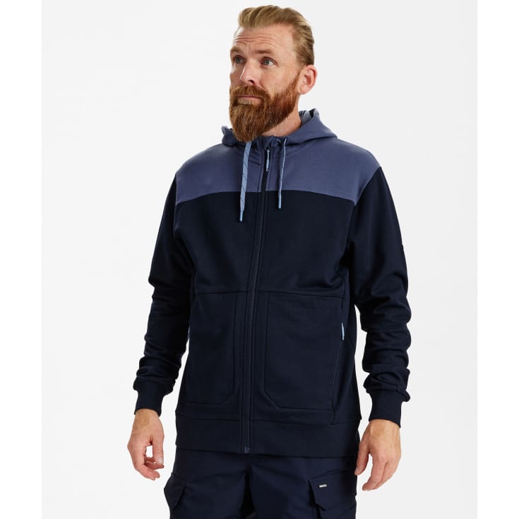 Engel Entire hættetrøje med lynlås, Deep Blue/Dark Sea, 2XL