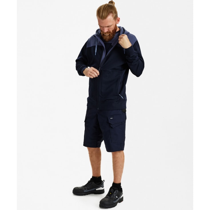 Engel Entire hættetrøje med lynlås, Deep Blue/Dark Sea, 2XL