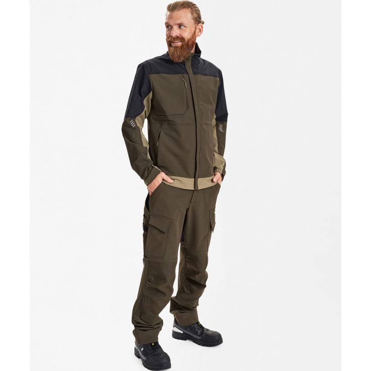 Engel Entire arbejdsjakke full stretch, Forest Green/Black, 2XL