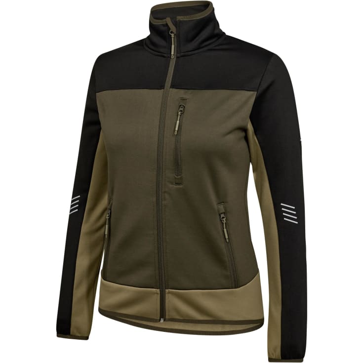 Engel Entire dame midlayer cardigan, Forest Green/Black, L