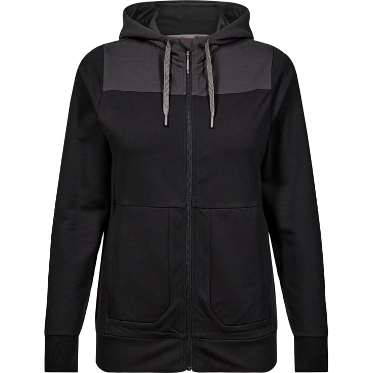 Engel Entire dame hættetrøje med lynlås, Black/Anthracite Grey, L