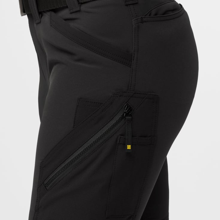 Snickers FlexiWork dame servicebukser 6877 full stretch, Black/Black, 19