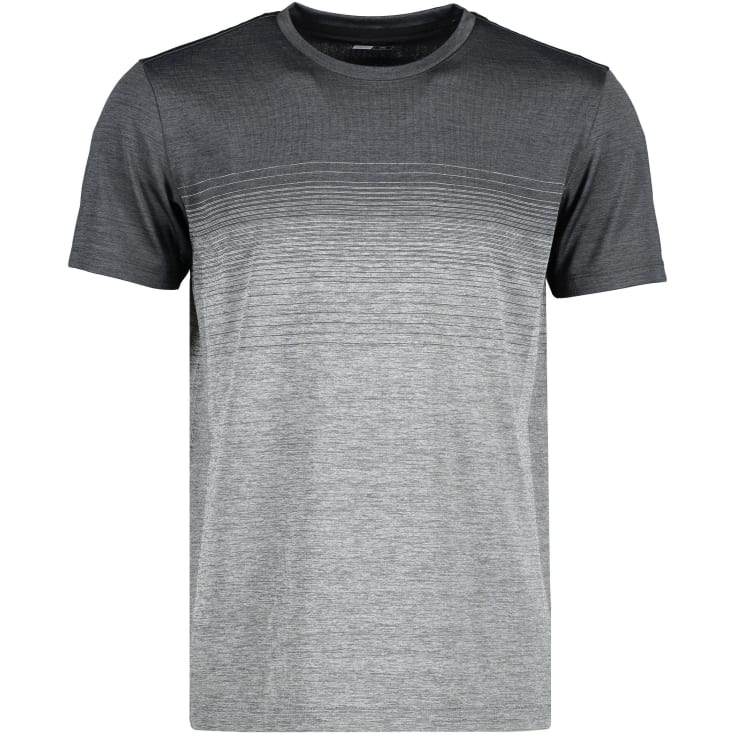 GEYSER seamless stribet T-shirt, Anthracite melange, S