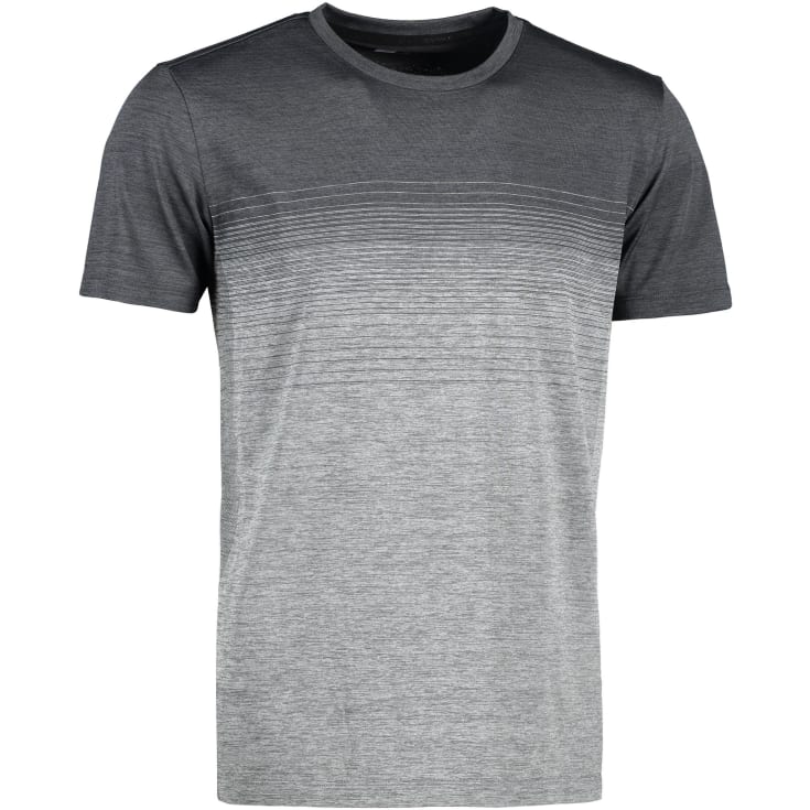 GEYSER seamless stribet T-shirt, Anthracite melange, S