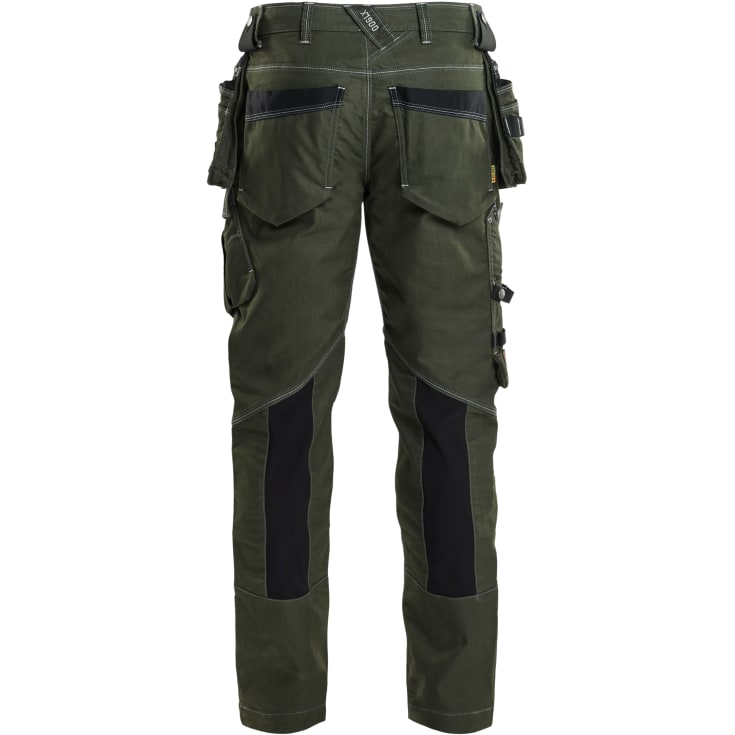 Blåkläder Workwear X1900 håndværkerbukser med 2-vejs stretch, grøn/sort, str. D120